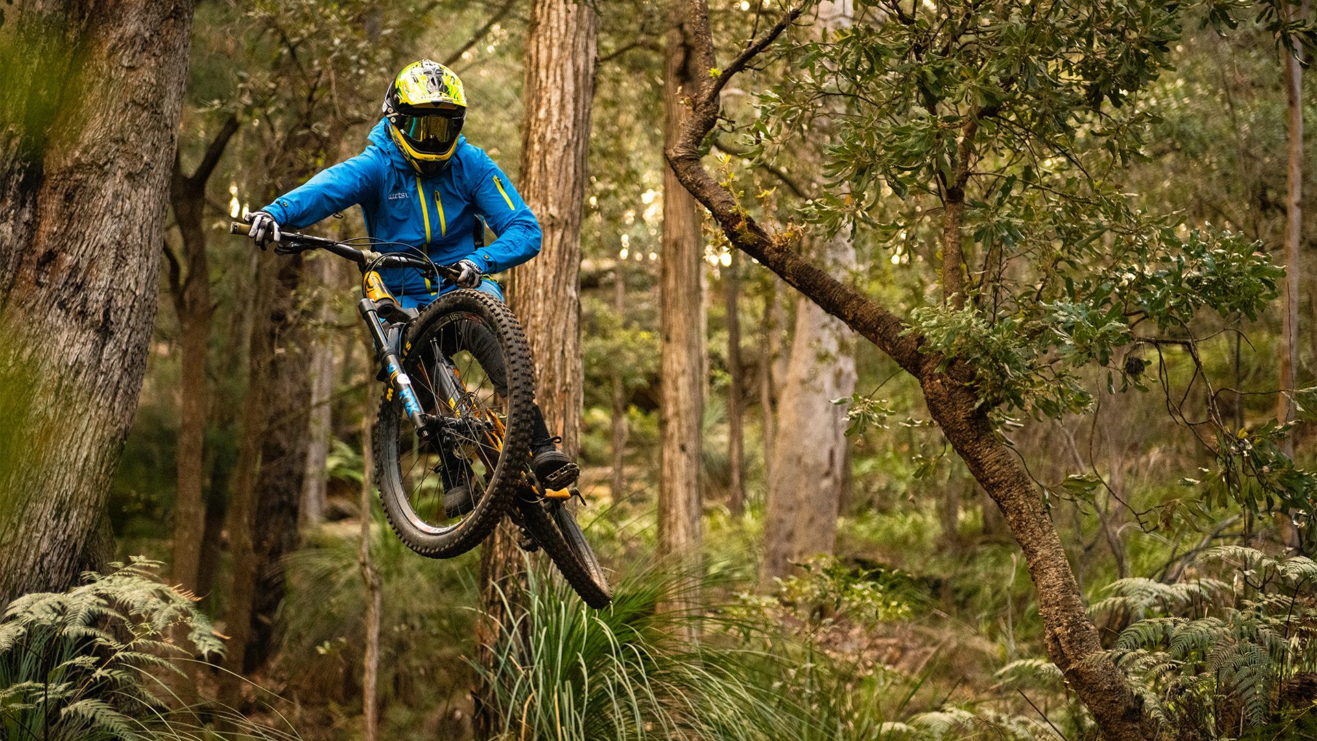 dirtlej dirtsuit Classic Edition Blue Green der Dreckwetteranzug für alle Biker im Park Homezone oder Trail 2020